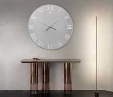 Titanium Round Mirrored Clock